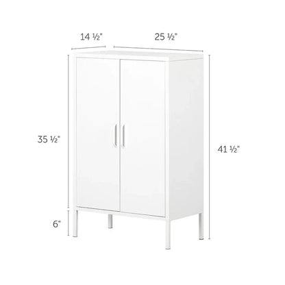 Armoire de rangement métallique à 2 portes avec étagères réglables
